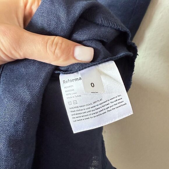 Reformation Kieran Mini Blue Dress Navy Size 0 - Picture 7 of 8